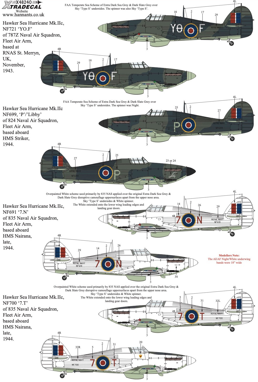 Xtradecal 48240 1:48 Hawker Sea Hurricane Mk.IIc Collection