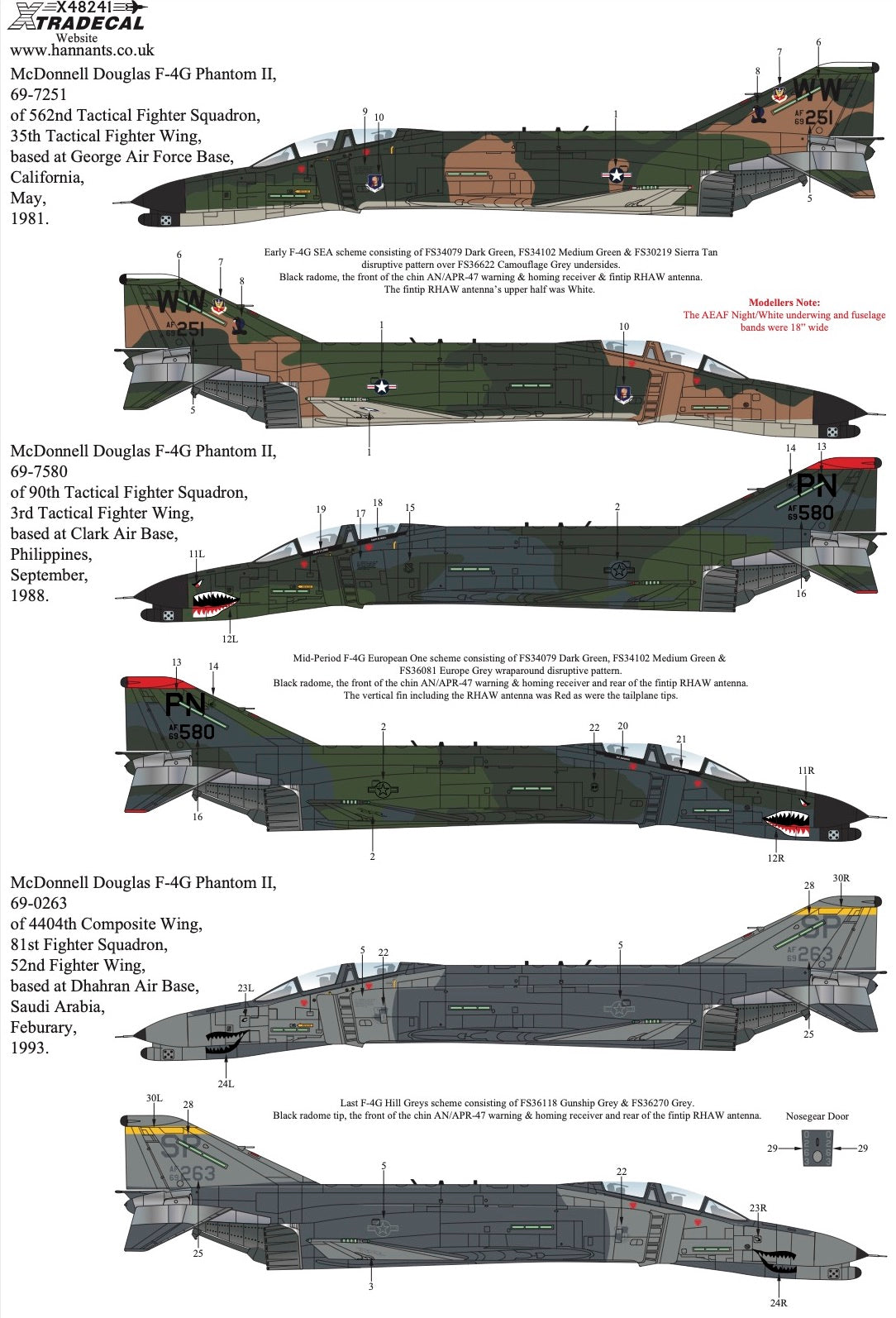 Xtradecal 48241 1:48 F-4G Phantom 'Wild Weasel' Collection Pt1