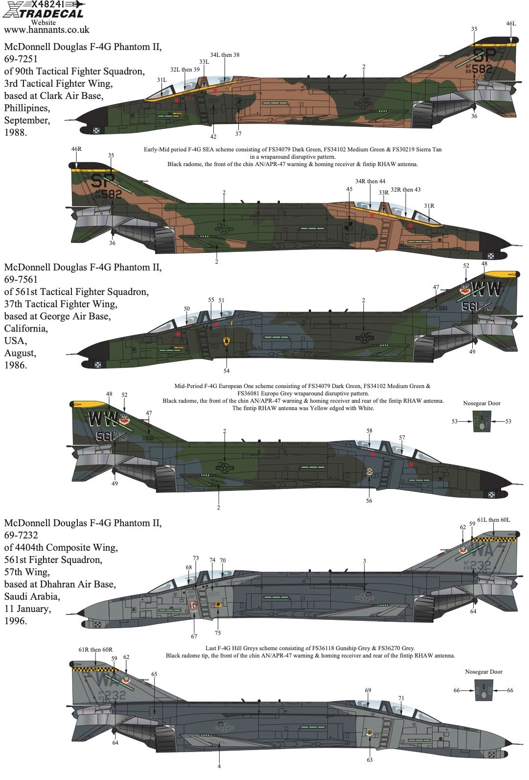 Xtradecal 48241 1:48 F-4G Phantom 'Wild Weasel' Collection Pt1