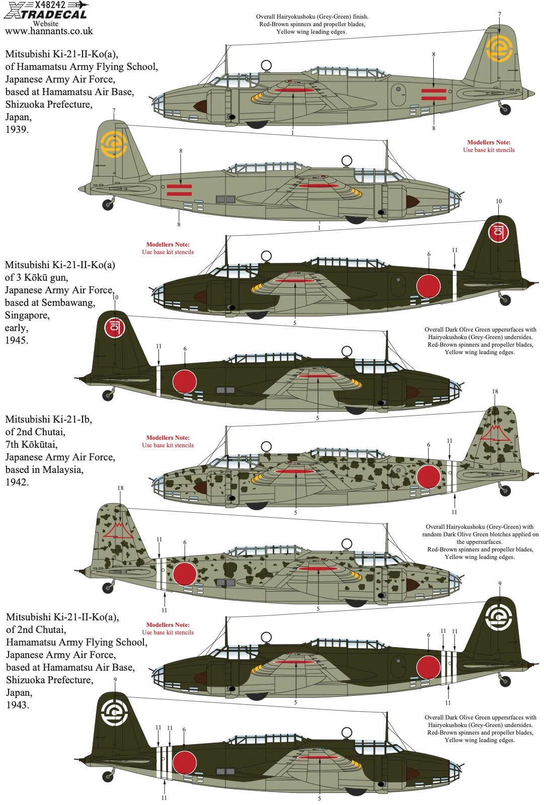 Xtradecal X48242 1:48 Mitsubishi KI-21