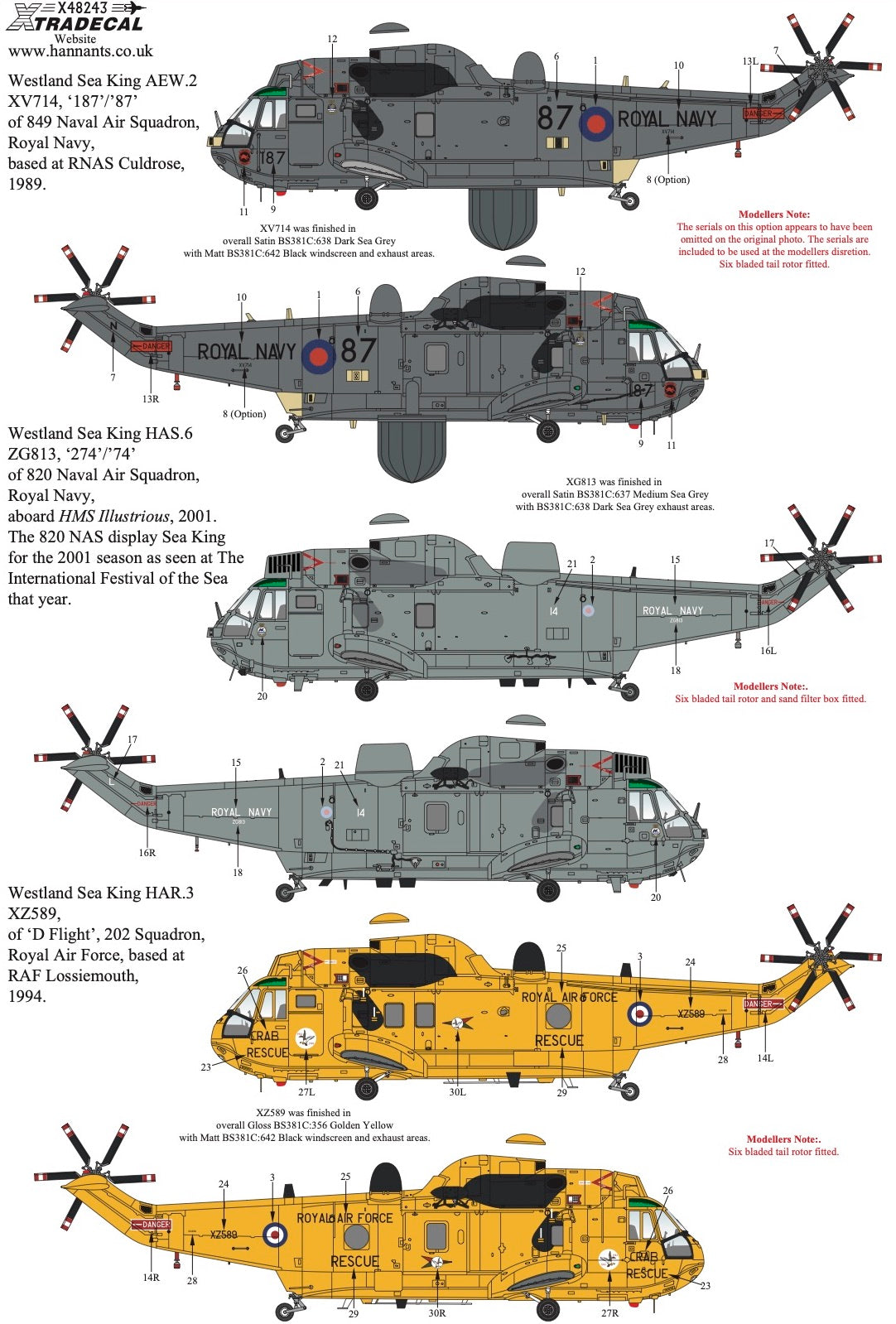 Xtradecal 48243 1:48 Westland Sea King Collection Pt1