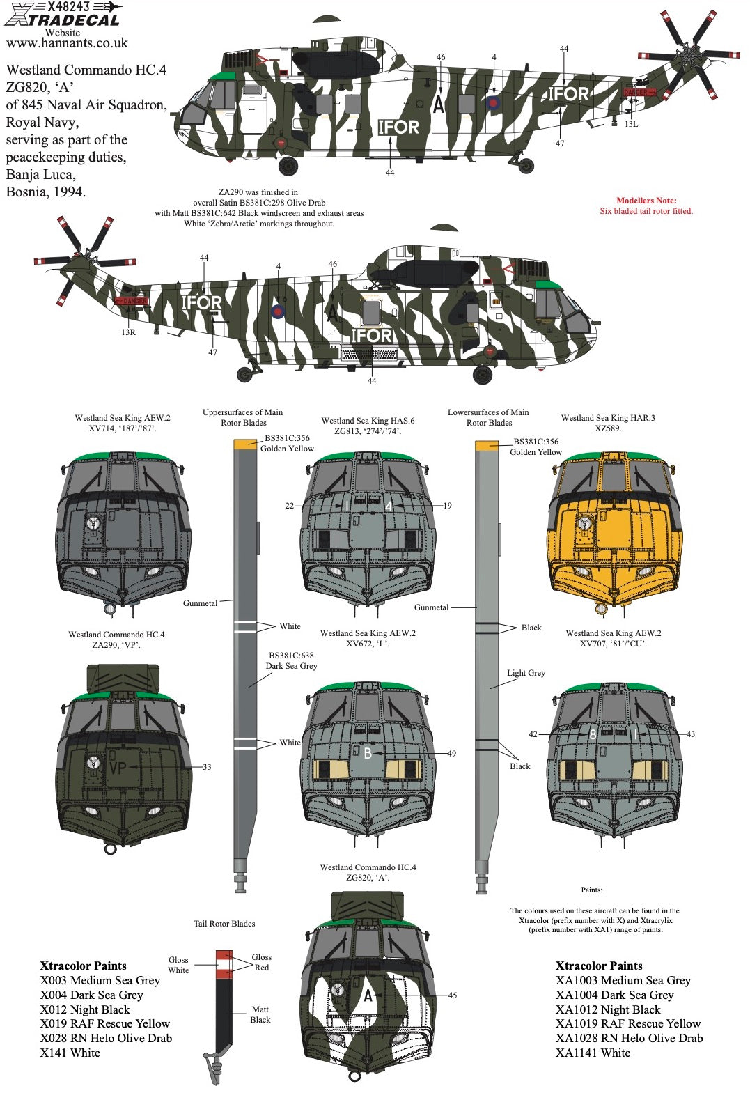 Xtradecal 48243 1:48 Westland Sea King Collection Pt1