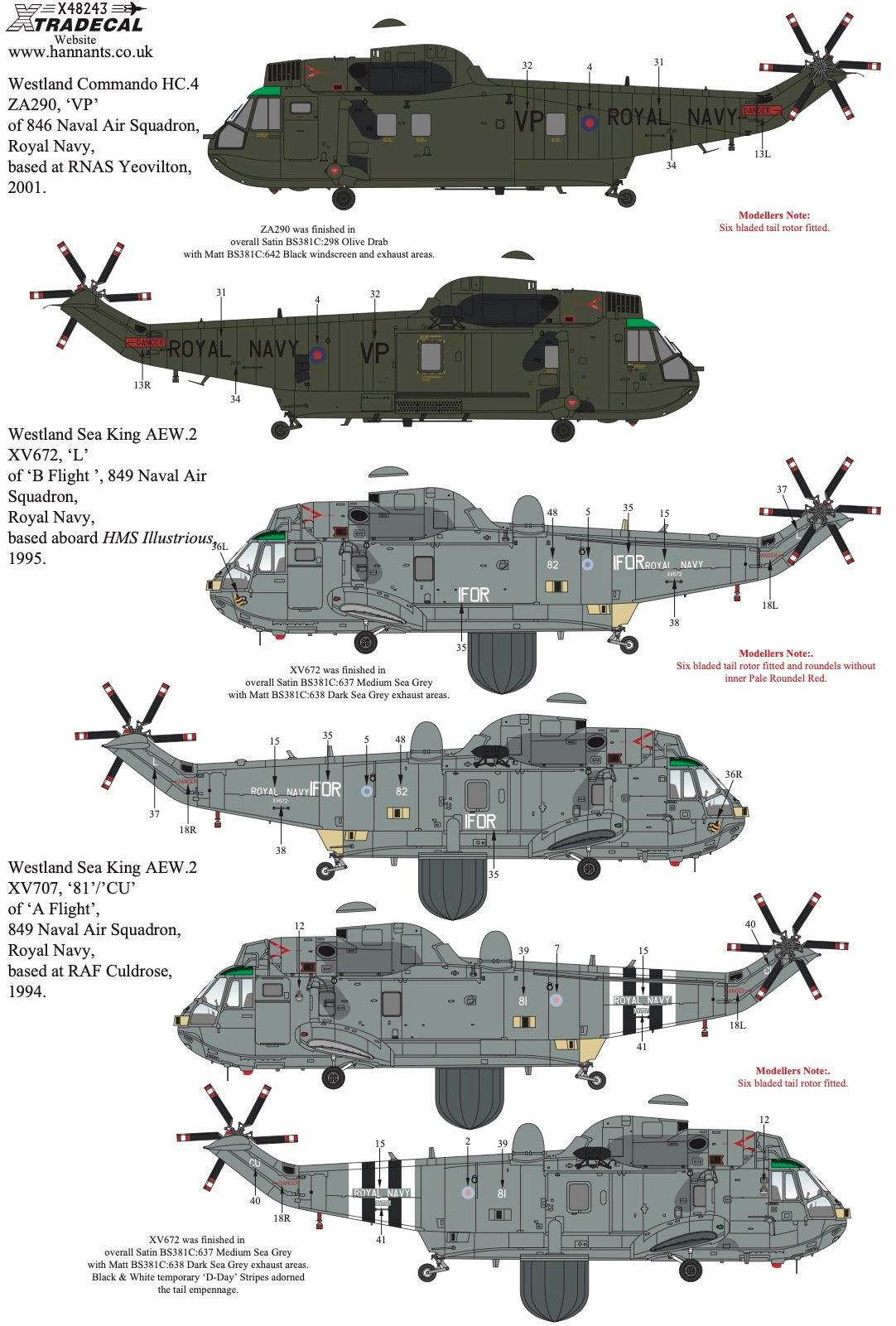 Xtradecal 48243 1:48 Westland Sea King Collection Pt1