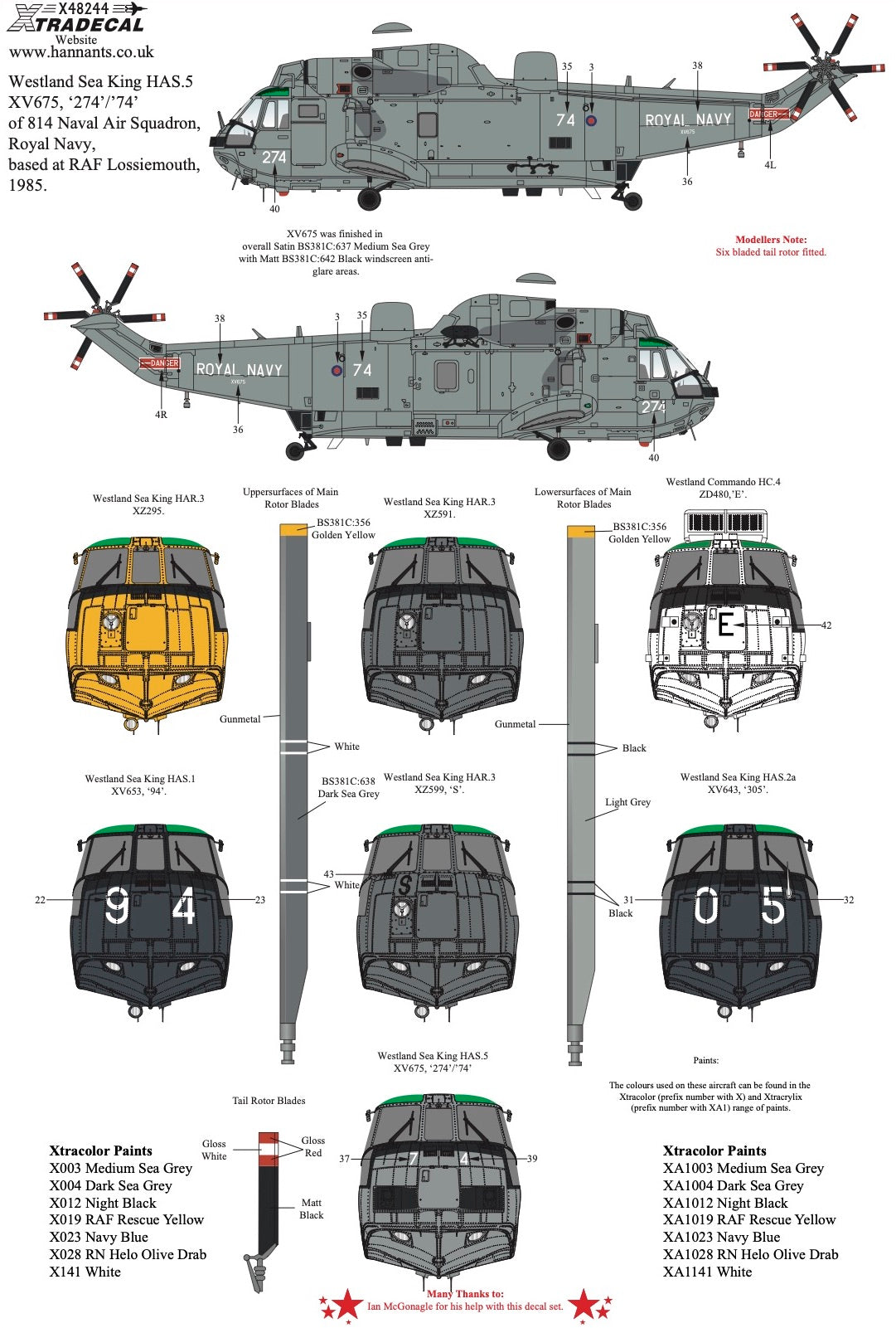 Xtradecal 48244 1:48 Westland Sea King Collection Pt2