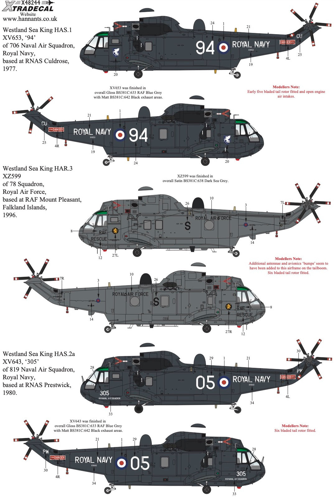 Xtradecal 48244 1:48 Westland Sea King Collection Pt2