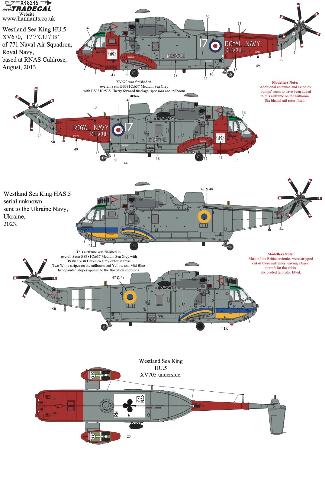 Xtradecal 48245 1:48 Westland Sea King Collection Pt3