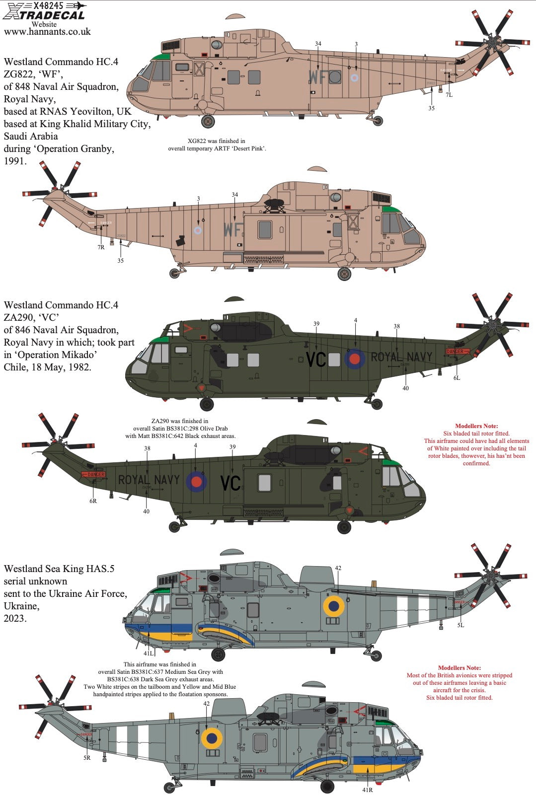 Xtradecal 48245 1:48 Westland Sea King Collection Pt3