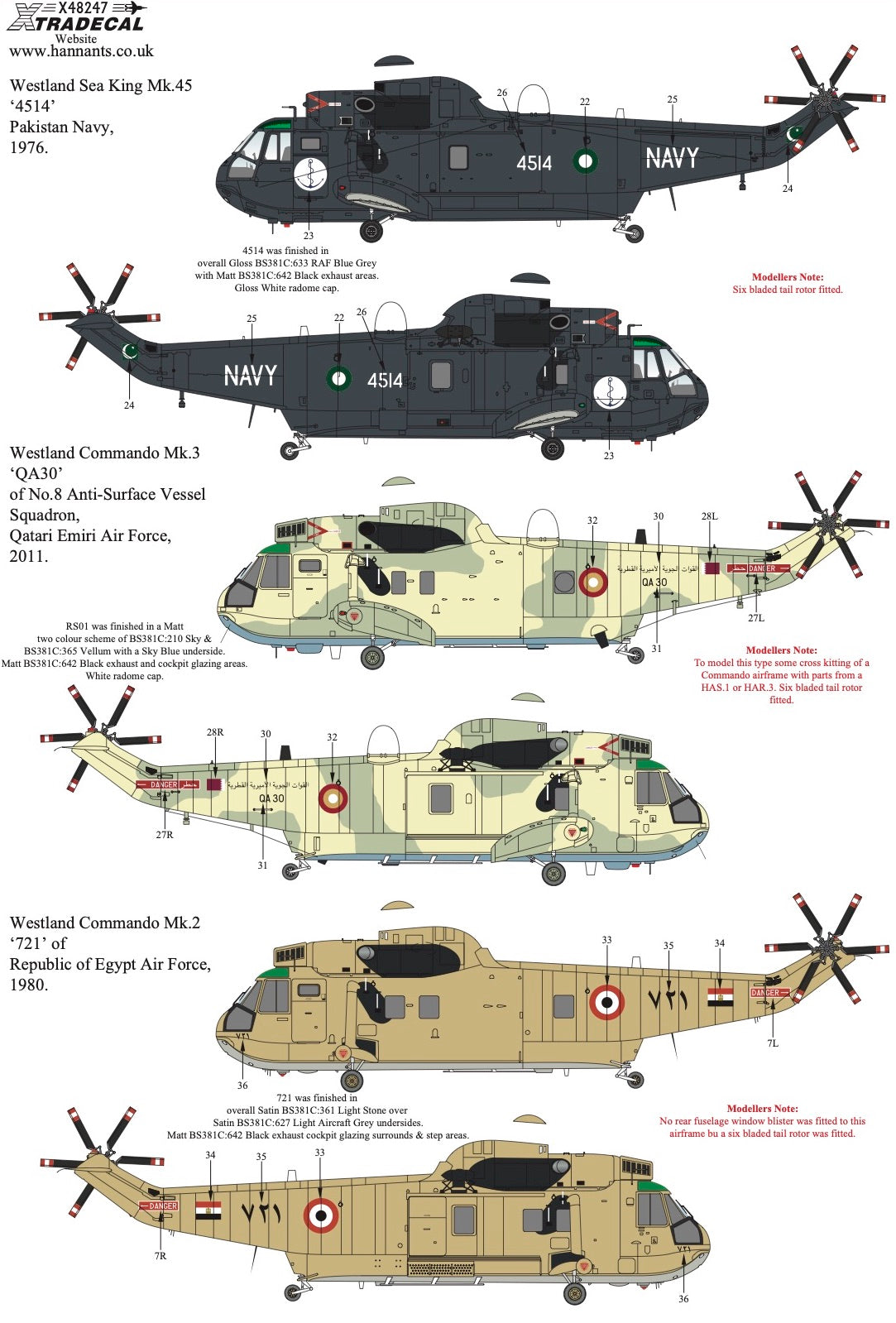 Xtradecal 48247 1:48 Westland Sea King Collection Pt5