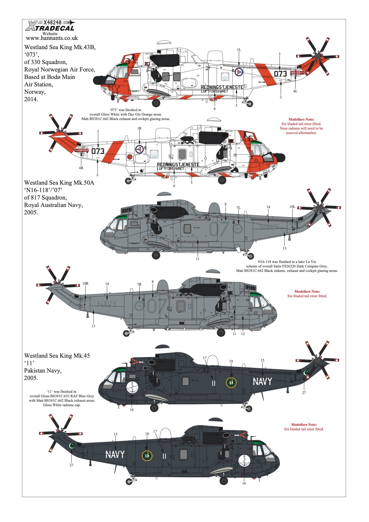 Xtradecal 48248 1:48 Westland Sea King Collection Pt6