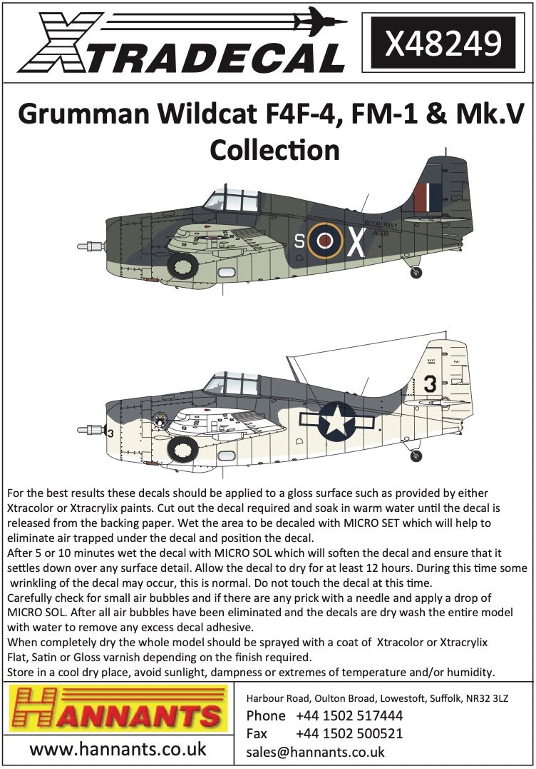 Xtradecal X48249 1:48 CF4F-4, FM-1 & Mk.V Collection