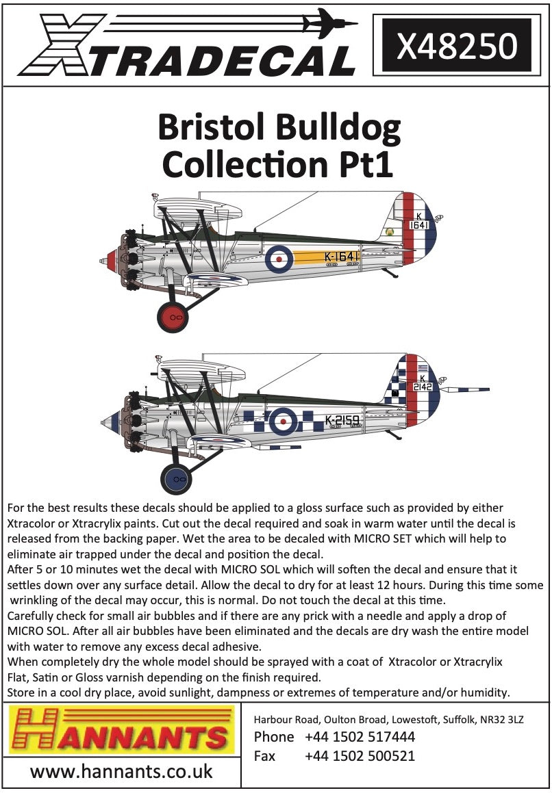 Xtradecal X48250 1:48 Bristol Bulldog Part 1