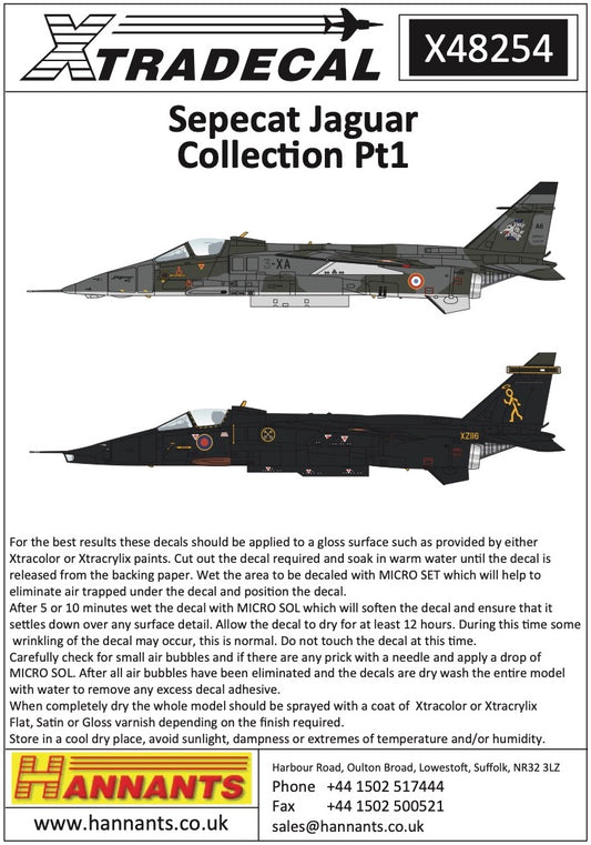 Xtradecal X48254 1:48 Sepecat Jaguar GR.1/GR.1A Part 1