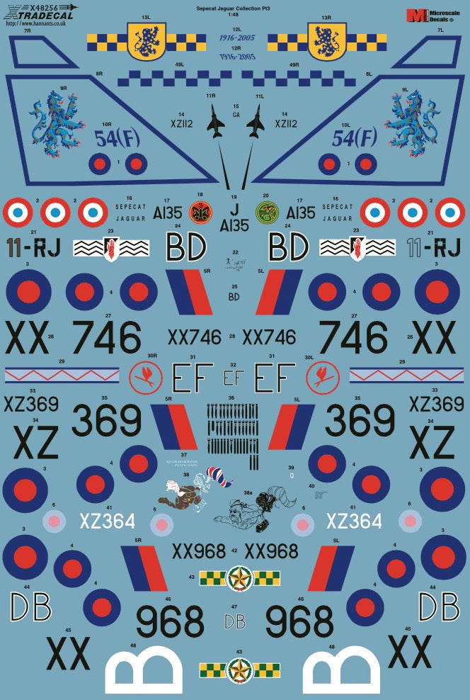 Xtradecal X48256 1:48 Sepecat Jaguar GR.1/GR.1A Part 3