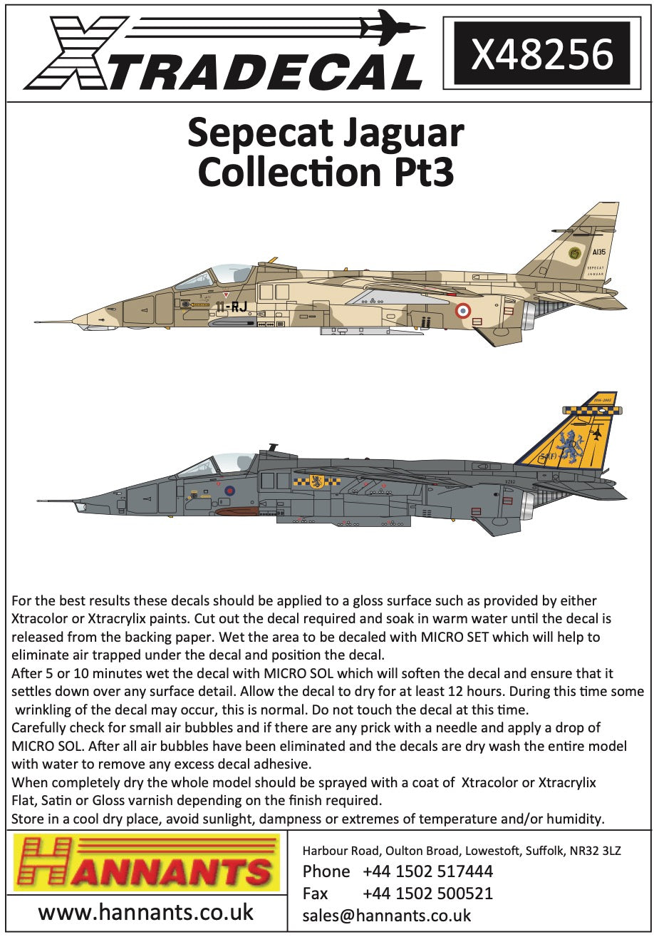 Xtradecal X48256 1:48 Sepecat Jaguar GR.1/GR.1A Part 3