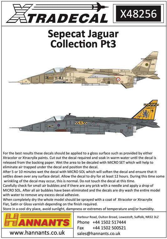 Xtradecal X48256 1:48 Sepecat Jaguar GR.1/GR.1A Part 3
