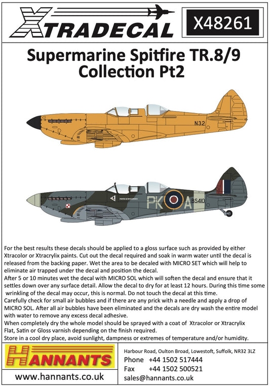 Xtradecal X48261 1:48 Supermarine Spitfire TR.8/9 Collection Part 2