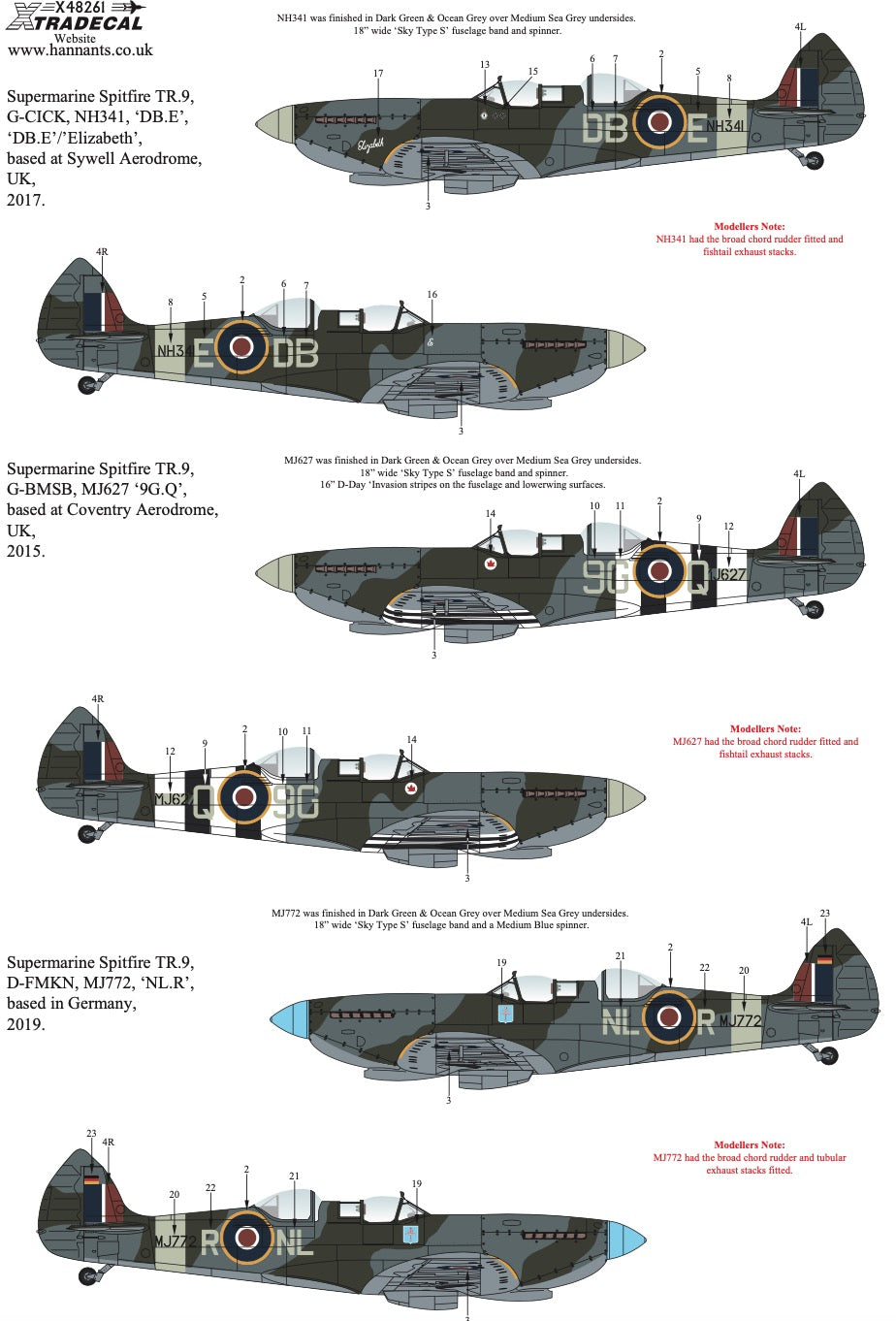 Xtradecal X48261 1:48 Supermarine Spitfire TR.8/9 Collection Part 2