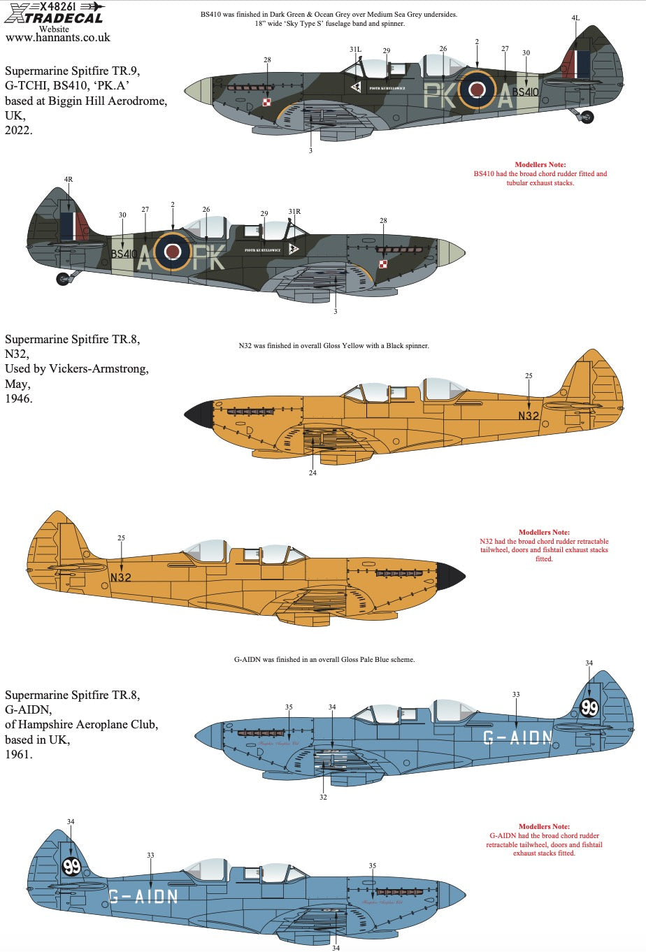 Xtradecal X48261 1:48 Supermarine Spitfire TR.8/9 Collection Part 2