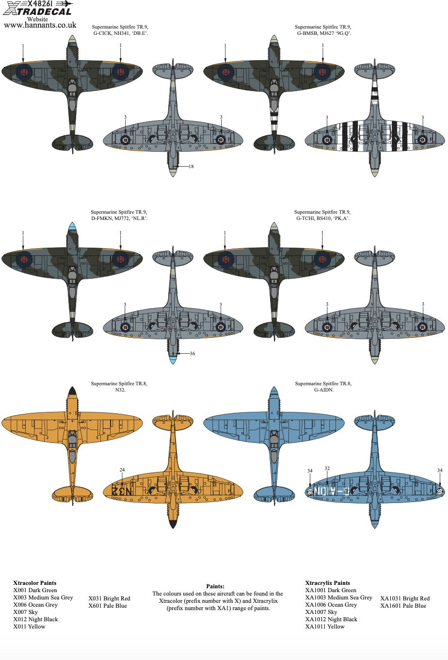 Xtradecal X48261 1:48 Supermarine Spitfire TR.8/9 Collection Part 2