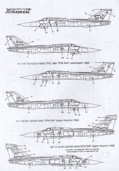 Xtradecal X72010 1:72 USAFE No.2