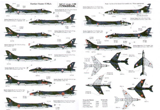 Xtradecal 72058 1:72 Hawker Hunter F.6