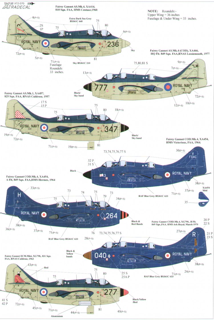 Xtradecal 72070 1:72 Fairey Gannet