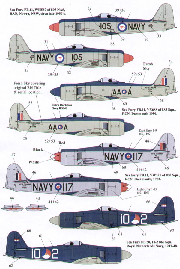 Xtradecal 72074 1:72 Hawker Sea Fury FB.11