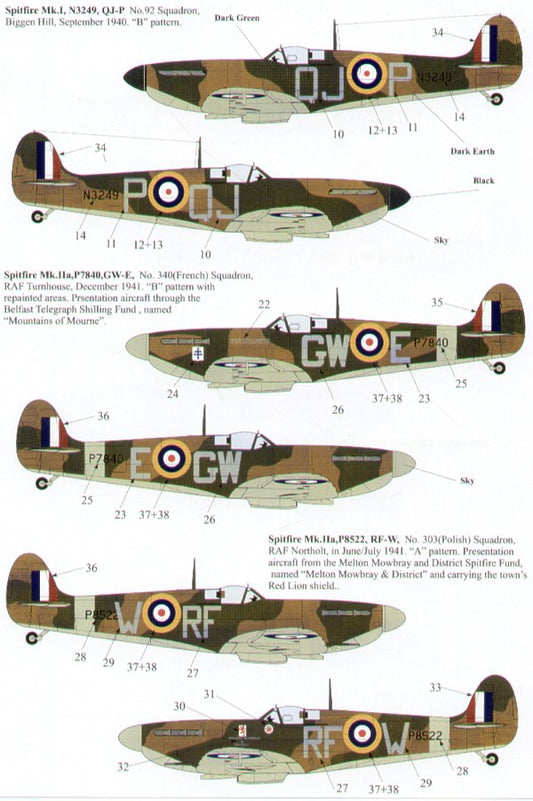 Xtradecal 72075 1:72 Spitfire Mk.I/Mk.II