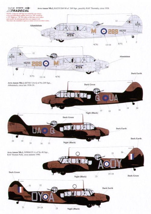 Xtradecal 72079 1:72 RAF Coastal Command 1938-42