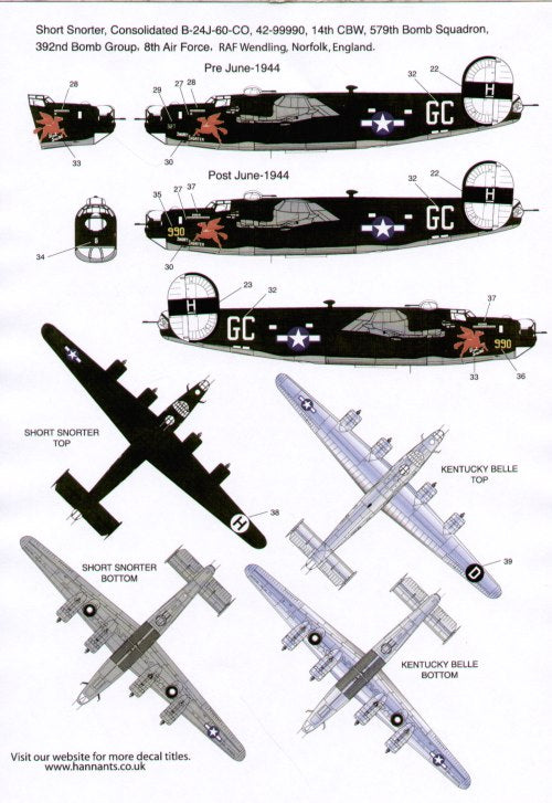 Xtradecal 72082 1:72 Consolidated B-24J Liberator