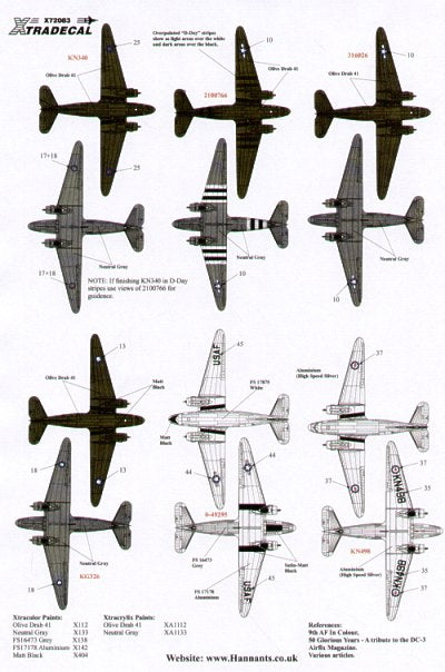 Xtradecal 72083 1:72 Douglas C-47 Dakota Skytrain