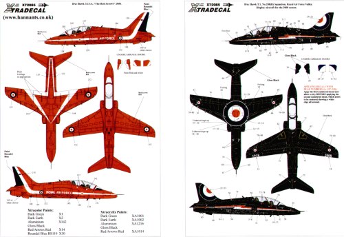 Xtradecal 72085 1:72 BAe Hawk T.1 2008 & Supermarine Spitfire Mk.I/Mk.1 1938