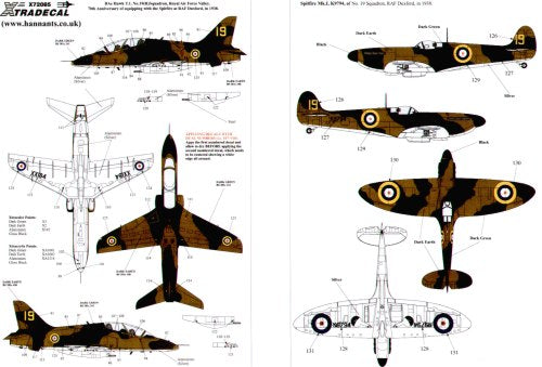 Xtradecal 72085 1:72 BAe Hawk T.1 2008 & Supermarine Spitfire Mk.I/Mk.1 1938