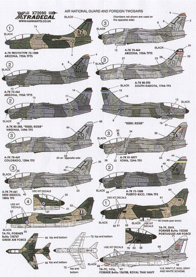 Xtradecal 72090 1:72 Vought A-7K Corsair Twosair