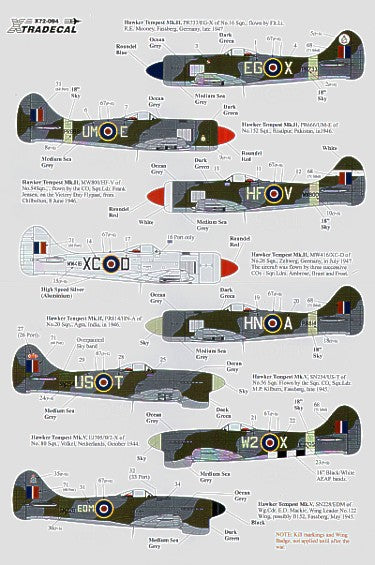 Xtradecal 72094 1:72 Hawker Tempest Mk.II and Mk.V