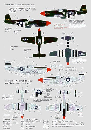 Xtradecal 72101 1:72 North-American P-51B Mustangs 4th Fighter Gp RAF Debden 1942-45