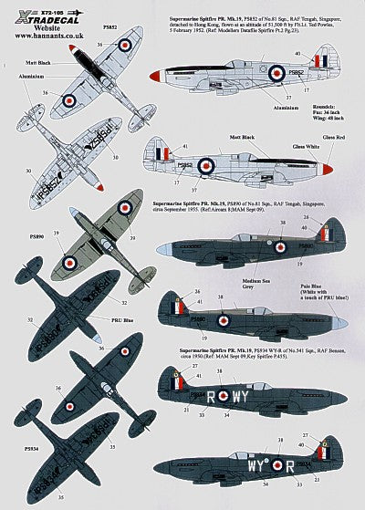 Xtradecal X72105 1:72 Supermarine Spitfire Pr Mk.XIX/ Spitfire PR.19