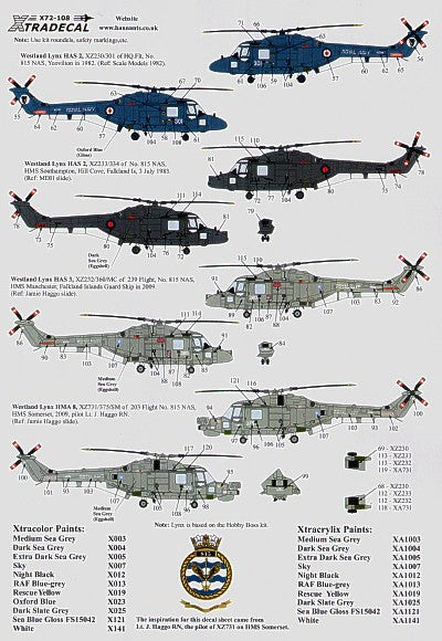 Xtradecal 72108 1:72 Fleet Air Arm/FAA 815 RNAS 1942-2009