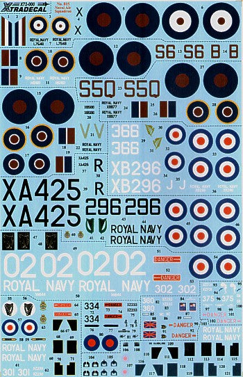 Xtradecal 72108 1:72 Fleet Air Arm/FAA 815 RNAS 1942-2009