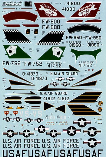 Xtradecal 72109 1:72 North-American F-100C Super Sabre