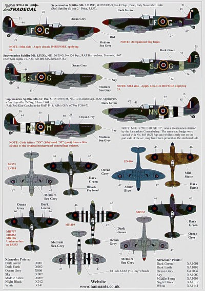 Xtradecal 72110 1:72 Supermarine Spitfire Mk.IXc