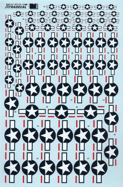 Xtradecal 72112 1:72 US National Insignia Stars & Bars with Red Bar 1942-Current