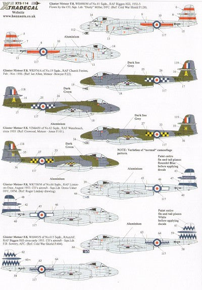 Xtradecal X72114 1:72 Gloster Meteor F.8