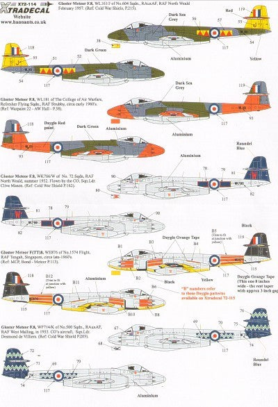 Xtradecal X72114 1:72 Gloster Meteor F.8