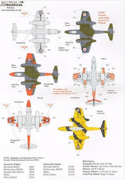 Xtradecal X72114 1:72 Gloster Meteor F.8
