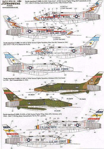 Xtradecal 72116 1:72 North-American F-100D/F Super Sabre Part 1