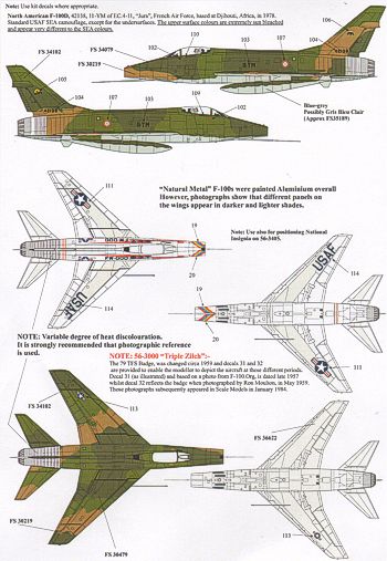 Xtradecal 72116 1:72 North-American F-100D/F Super Sabre Part 1