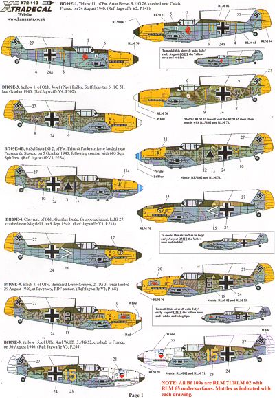 Xtradecal 72118 1:72 Battle of Britain 70th Anniversary 2010 Luftwaffe