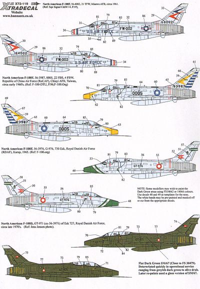 Xtradecal 72119 1:72 North-American F-100D/F Super Sabre Two Seat Part 2