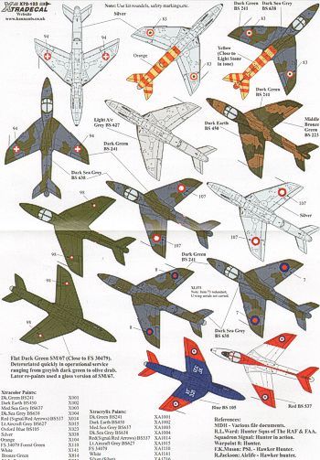 Xtradecal 72123 1:72 Hawker Hunter T.7 Two Seaters